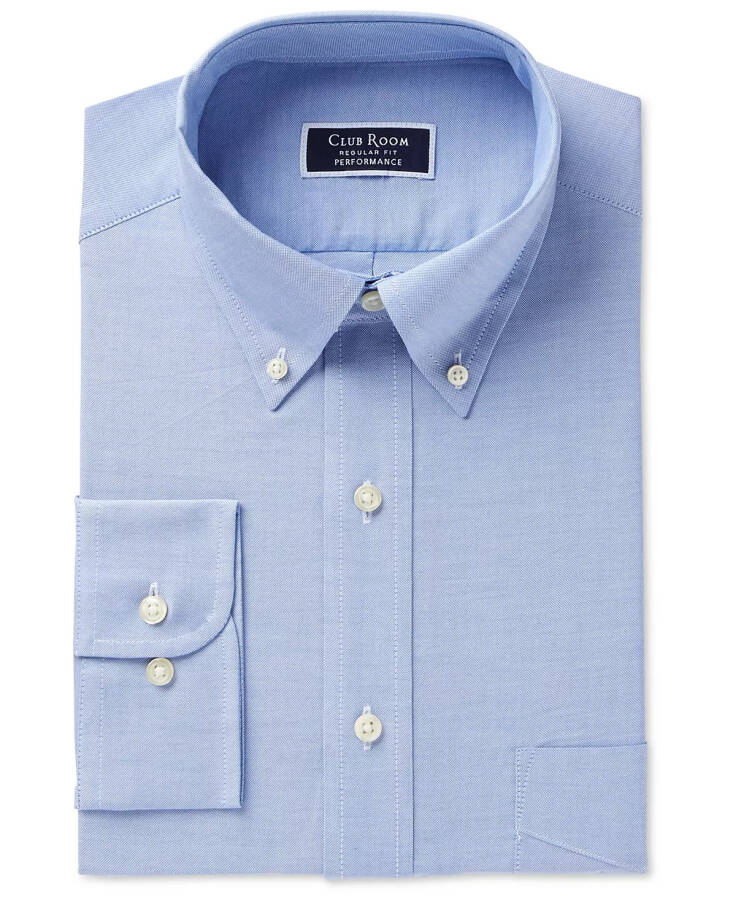 Men's Regular Fit Pinpoint Dress Shirt, Created for Modazone Light Blue - 16