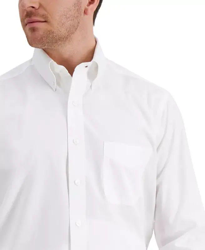 Men's Regular Fit Pinpoint Dress Shirt, Created for Modazone-White - 2