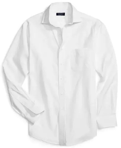 Men's Regular Fit Pinpoint Dress Shirt, Created for Modazone-White - 7