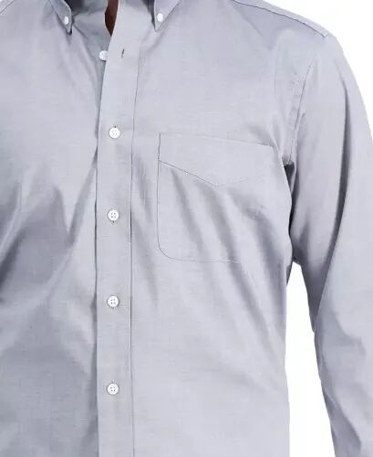 Men's Regular Fit Pinpoint Ko'ylak, Modazone uchun yaratilgan-Kulrang - 2