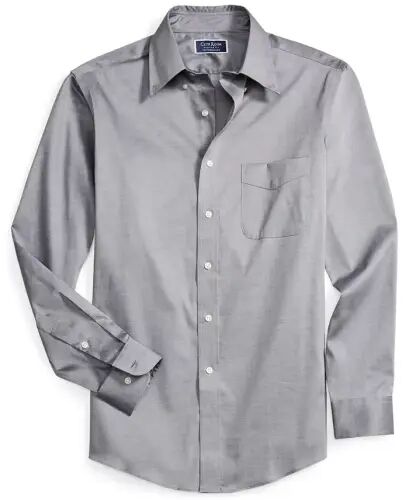 Men's Regular Fit Pinpoint Ko'ylak, Modazone uchun yaratilgan-Kulrang - 6