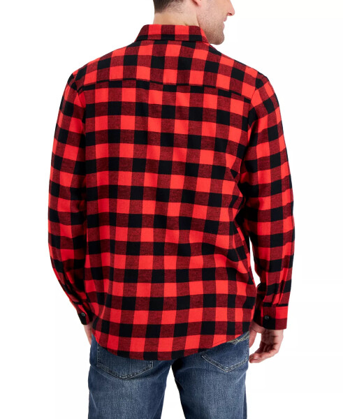 Men's Regular-Fit Plaid Flannel Shirt, Created for Modazone Bright Ruby Combo - 2