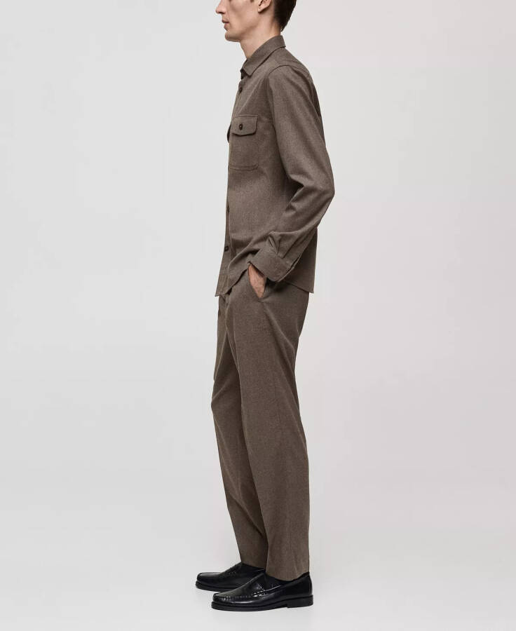 Men's Regular-Fit Pleated Trousers Mink Gray - 3