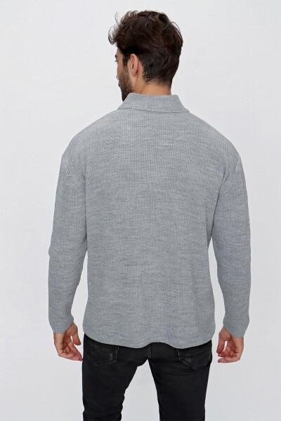 Men's Regular Fit Selanik Knit Cardigan Grey 23w208 - 6