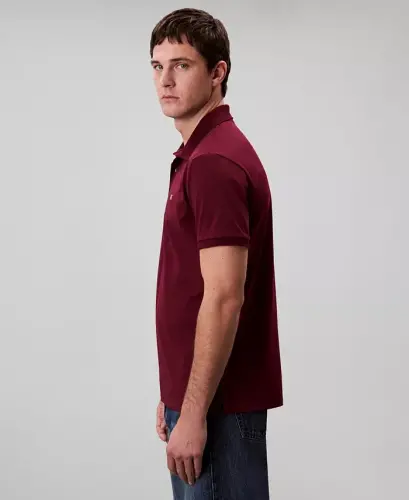 Men's Regular-Fit Smooth Cotton Monogram Logo Polo Shirt - Deep Rouge - 4