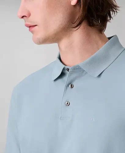 Men's Regular-Fit Smooth Cotton Monogram Logo Polo Shirt - WINTER SKY - CALVIN KLEIN (1)