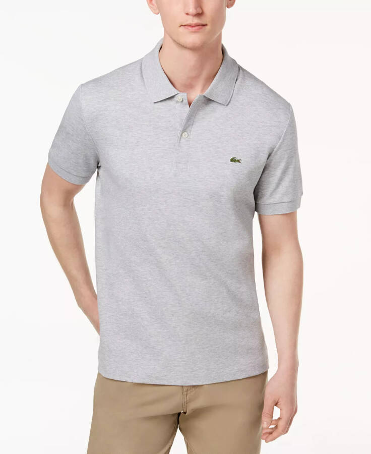 Men’s Regular Fit Soft Touch Short Sleeve Polo Silver - 1