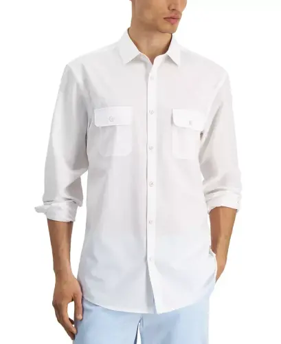 Men's Regular-Fit Solid Shirt, Created for Modazone - Bright White 