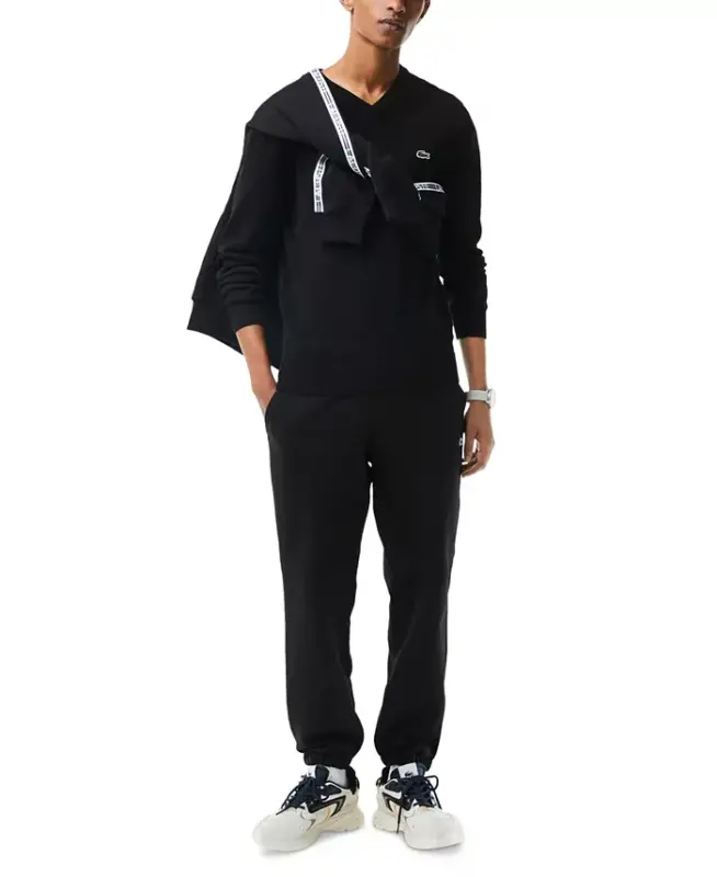 Men's Regular-Fit Solid V-Neck Sweater - 031 - Black - 1