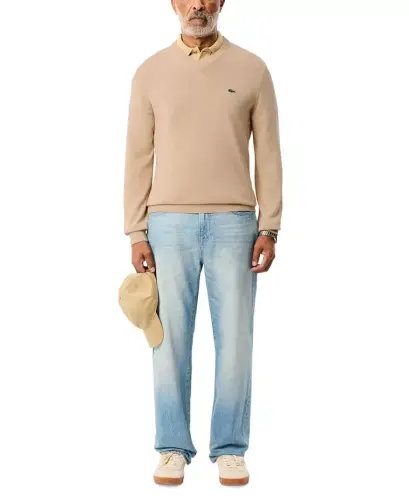 Men's Regular-Fit Solid V-Neck Sweater - 4