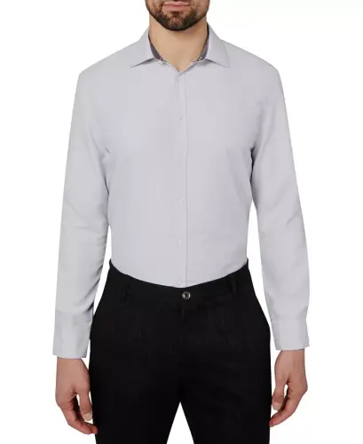 Men's Regular Fit Solid Wrinkle Free Performance Dress Shirt - CALABRUM (1)
