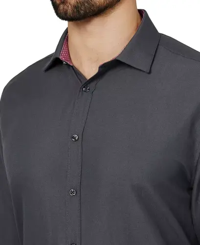 Men's Regular Fit Solid Wrinkle Free Performance Dress Shirt - 4
