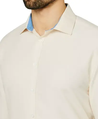 Men's Regular Fit Solid Wrinkle Free Performance Dress Shirt - 4