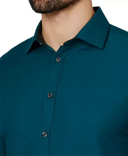 Men's Regular Fit Solid Wrinkle Free Performance Dress Shirt - 4