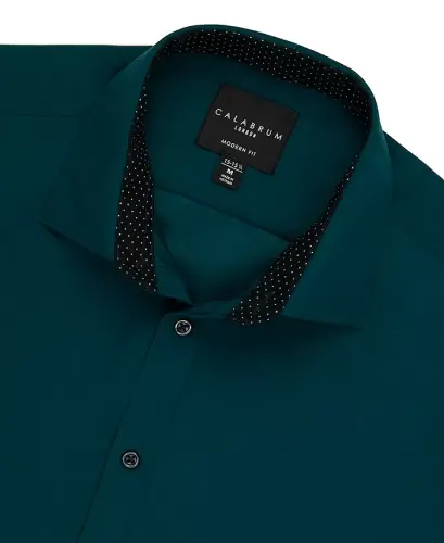 Men's Regular Fit Solid Wrinkle Free Performance Dress Shirt 