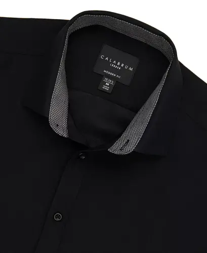 Men's Regular Fit Solid Wrinkle Free Performance Dress Shirt 