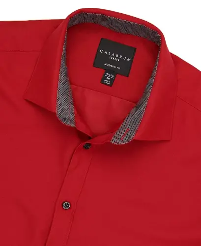 Men's Regular Fit Solid Wrinkle Free Performance Dress Shirt - 1