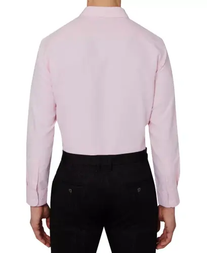 Men's Regular Fit Solid Wrinkle Free Performance Dress Shirt-Ballet Pink - 3
