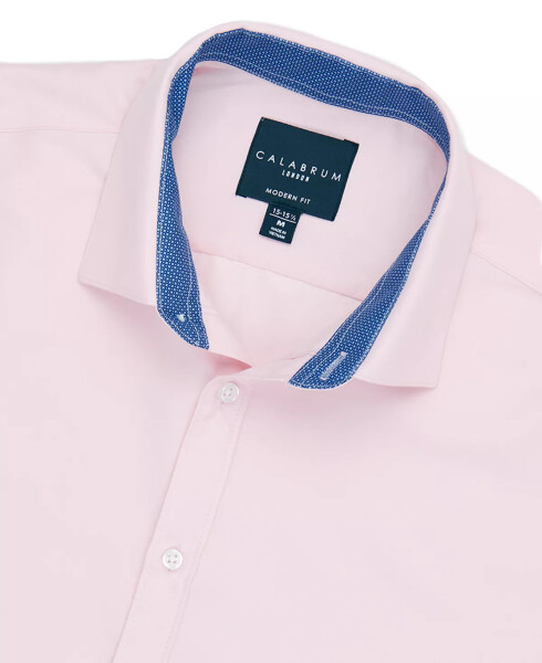 Men's Regular Fit Solid Wrinkle Free Performance Dress Shirt Ballet Pink - 1