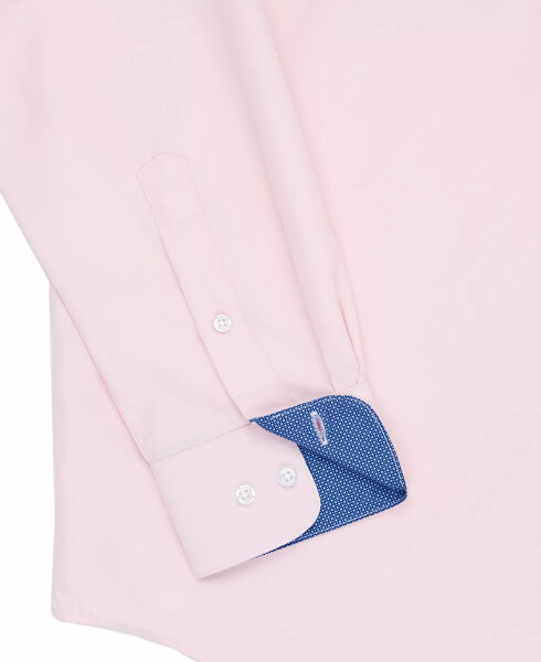 Men's Regular Fit Solid Wrinkle Free Performance Dress Shirt Ballet Pink - 5