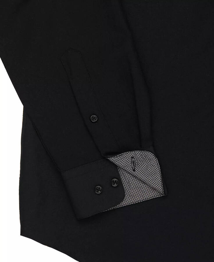 Men's Regular Fit Solid Wrinkle Free Performance Dress Shirt Black - 5