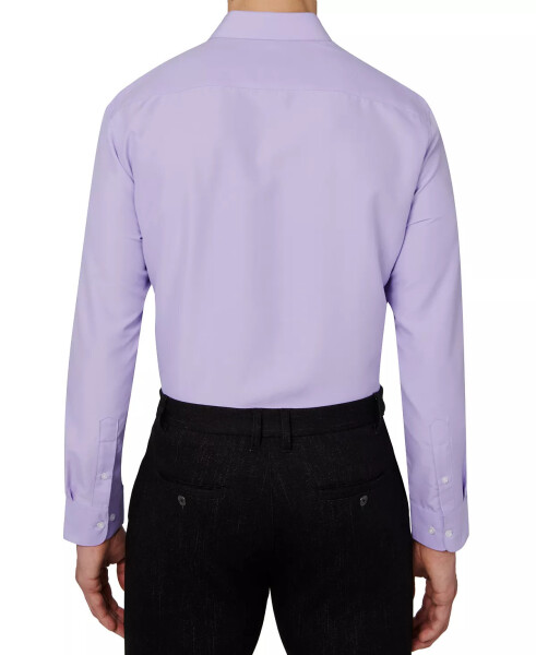 Men's Regular Fit Solid Wrinkle Free Performance Dress Shirt Lilac - 3