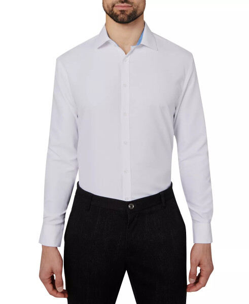 Men's Regular Fit Solid Wrinkle Free Performance Dress Shirt White - 2