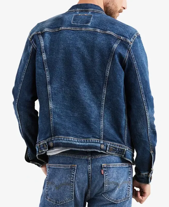 Men's Regular Fit Stretch Denim Trucker Jacket - 2