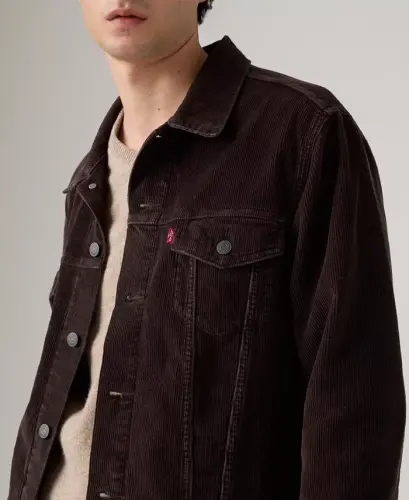 Men's Regular-Fit Stretch Denim Trucker Jacket - Black Coffee - LEVI'S (1)