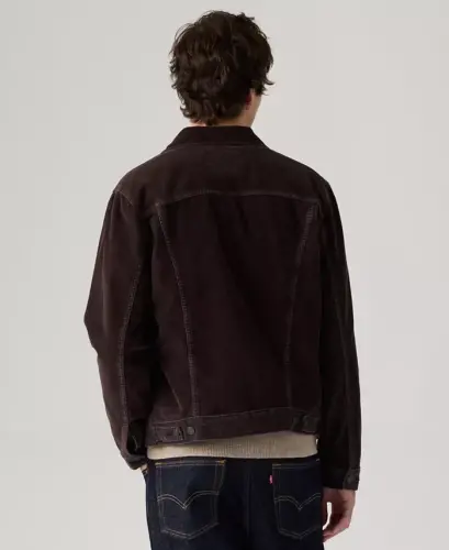 Men's Regular-Fit Stretch Denim Trucker Jacket - Black Coffee - 3