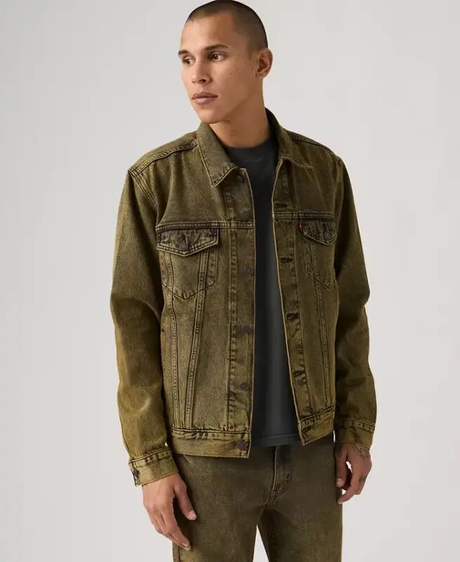 Men's Regular-Fit Stretch Denim Trucker Jacket - Space Dust - LEVI'S