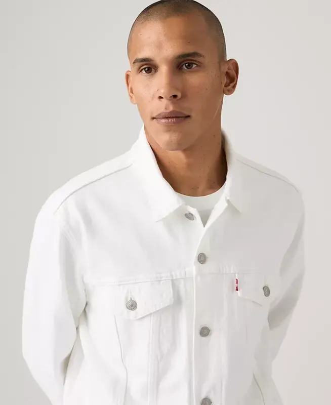 Men's Regular-Fit Stretch Denim Trucker Jacket - White River Rock - 3