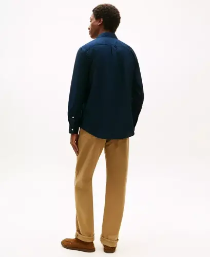 Men's Regular-Fit Stretch Poplin Button-Down Shirt-Desert Sky - 4