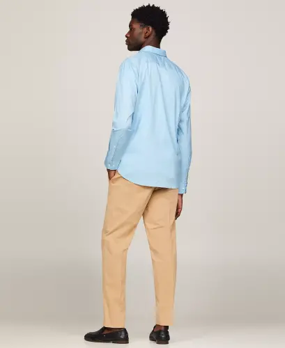 Men's Regular-Fit Stretch Poplin Button-Down Shirt-Sweet Blue - 2