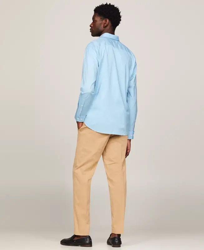 Men's Regular-Fit Stretch Poplin Button-Down Shirt-Sweet Blue - 2