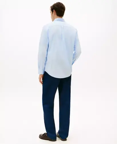 Men's Regular-Fit Stretch Poplin Button-Down Shirt-Sweet Blue - 4