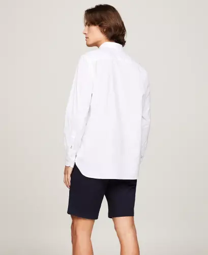 Men's Regular-Fit Stretch Poplin Button-Down Shirt-White - 5