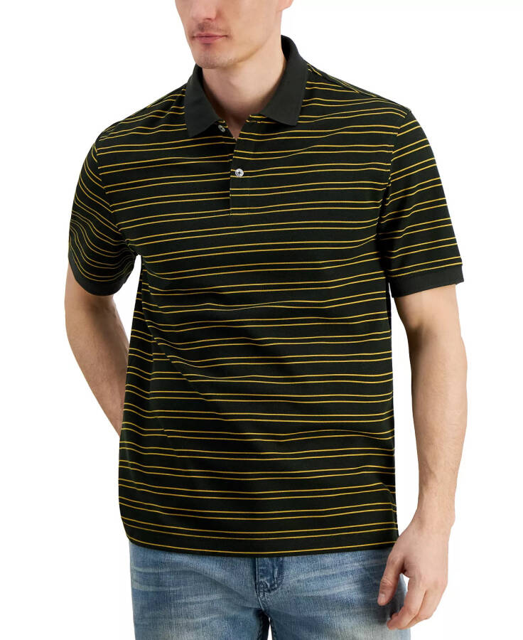 Men's Regular-Fit Stripe Performance Polo Shirt, Created for Modazone - Dark Ivy - 2