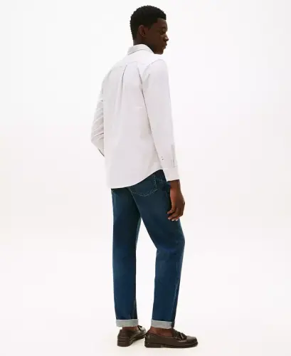 Men's Regular-Fit Striped Heritage Oxford Long-Sleeve Shirt - Safari Canvas / White - 2