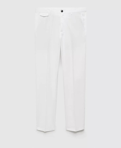 Men's Regular Fit Structure Cotton Trousers Off White - 2