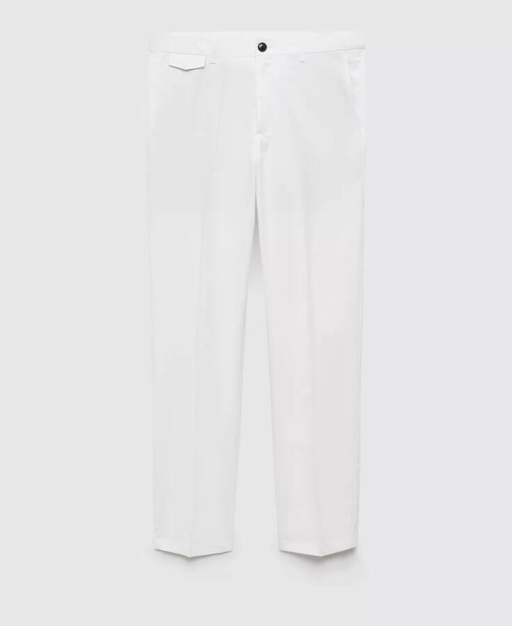 Men's Regular Fit Structure Cotton Trousers Off White - 2