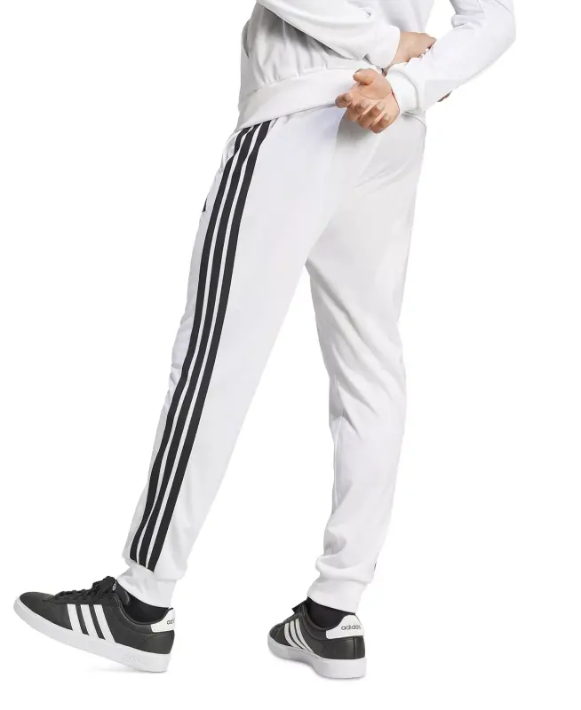 Men's Regular-Fit Tapered Stripe Track Pants-White/blk - 2