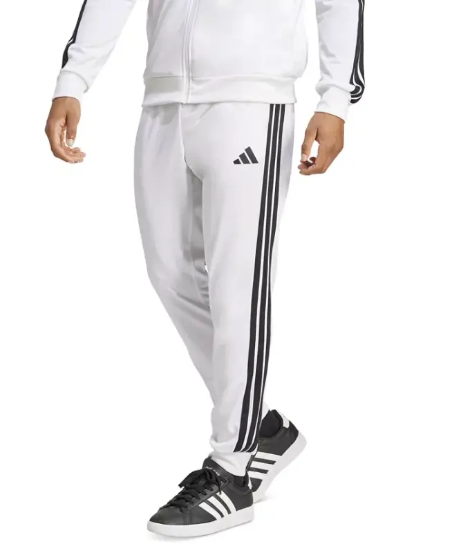 Men's Regular-Fit Tapered Stripe Track Pants-White/blk - 1