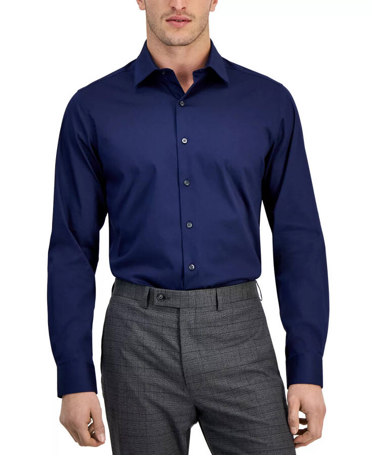 Men's Regular-Fit Temperature Regulating Solid Dress Shirt, Created for Modazone Blu Notte - 1