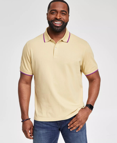 Men's Regular-Fit Tipped Performance Polo Shirt, Created for Modazone Gold - 3