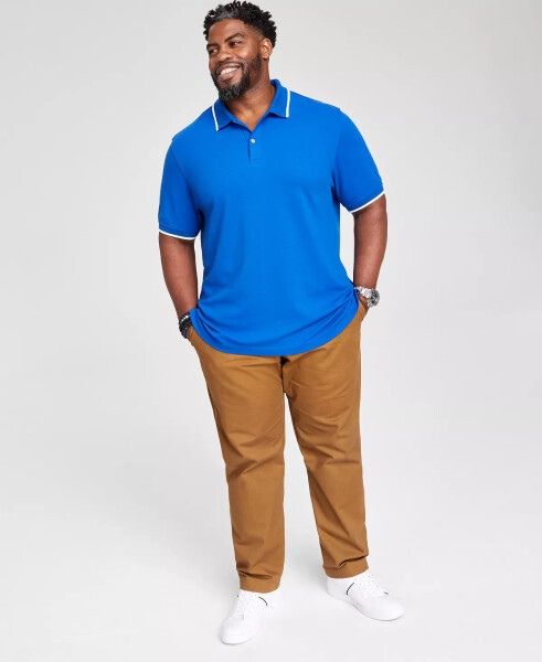 Men's Regular-Fit Tipped Performance Polo Shirt, Created for Modazone Royal Blue - 3