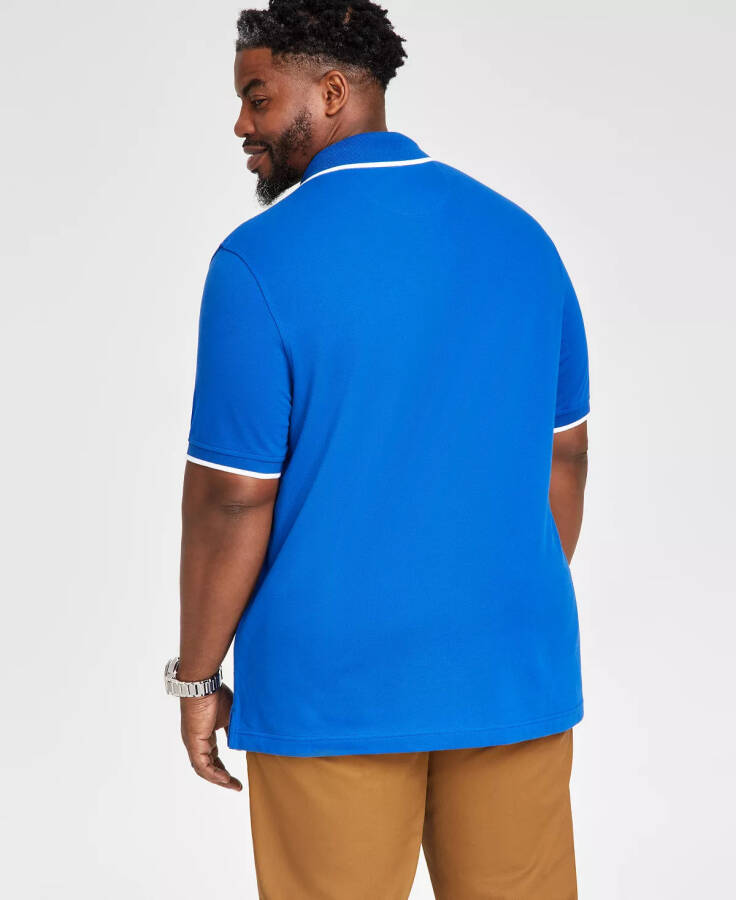 Men's Regular-Fit Tipped Performance Polo Shirt, Created for Modazone Royal Blue - 4