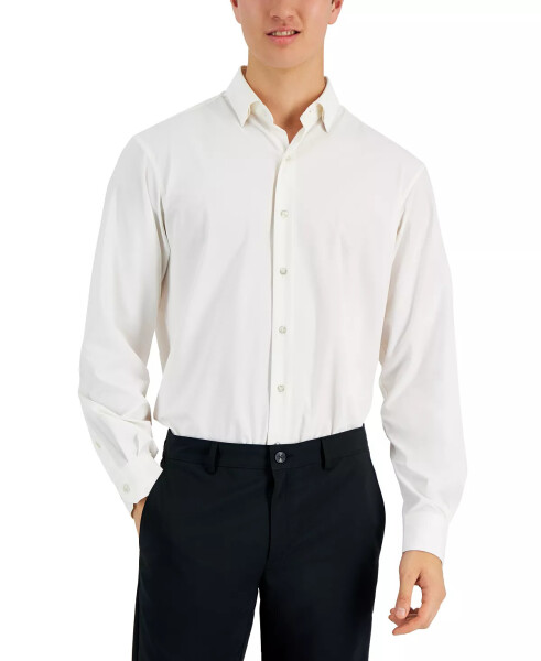 Men's Regular Fit Travel Ready Solid Dress Shirt, Created for Modazone Bright White - 1