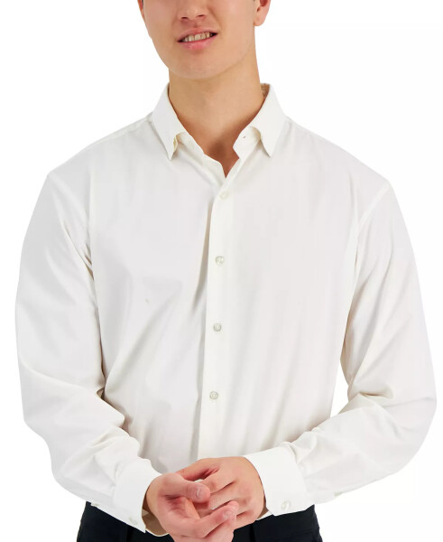 Men's Regular Fit Travel Ready Solid Dress Shirt, Created for Modazone Bright White - 3