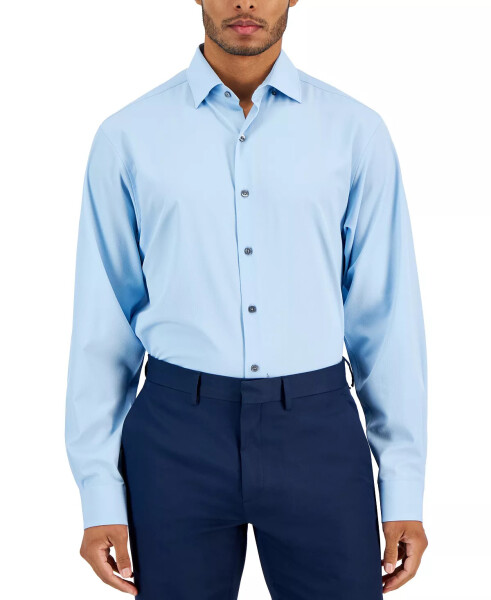 Men's Regular Fit Travel Ready Solid Dress Shirt, Created for Modazone Horizon Blue - 1